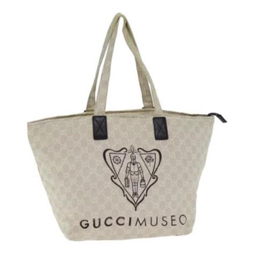 Pre-owned Canvas totes Gucci Vintage , Beige , Dames