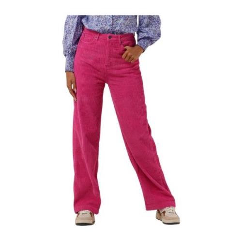 Corduroy Wide Leg Jeans Pink Co'Couture , Pink , Dames