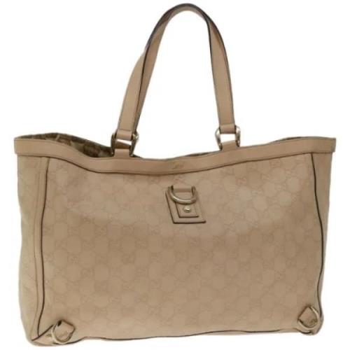 Pre-owned Canvas totes Gucci Vintage , Beige , Dames