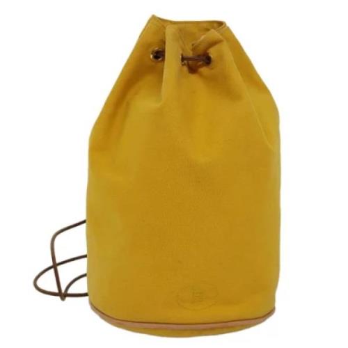 Pre-owned Canvas shoulder-bags Hermès Vintage , Yellow , Dames