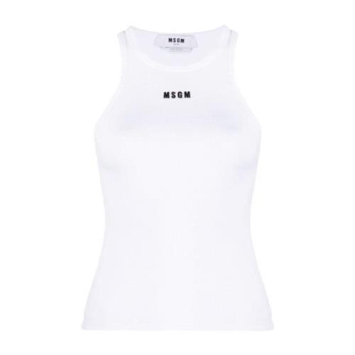 Witte Optische Top Msgm , White , Dames