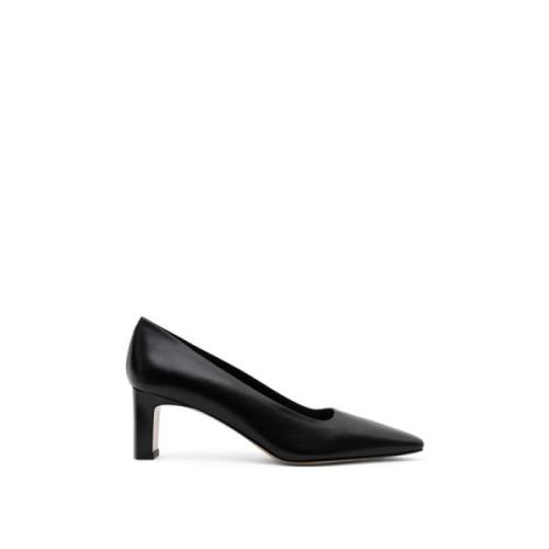 Zwarte leren pump Alvin Parallele , Black , Dames