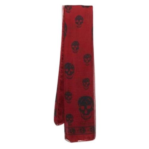 Pre-owned Silk scarves Alexander McQueen Pre-owned , Red , Unisex