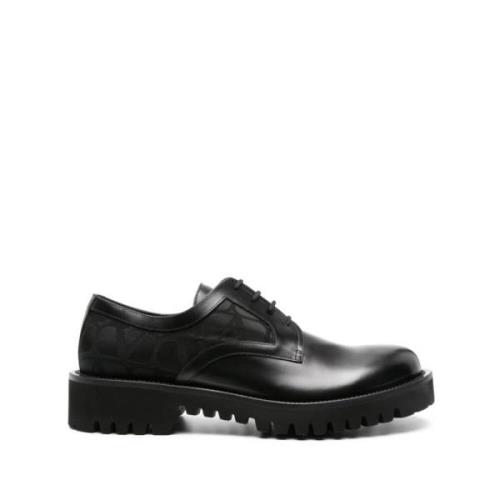 Zwarte Veterschoenen voor Mannen Valentino Garavani , Black , Heren