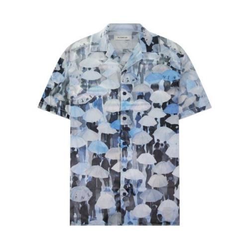 Blauwe Viscose Paraplu Shirt Flaneur Homme , Multicolor , Heren