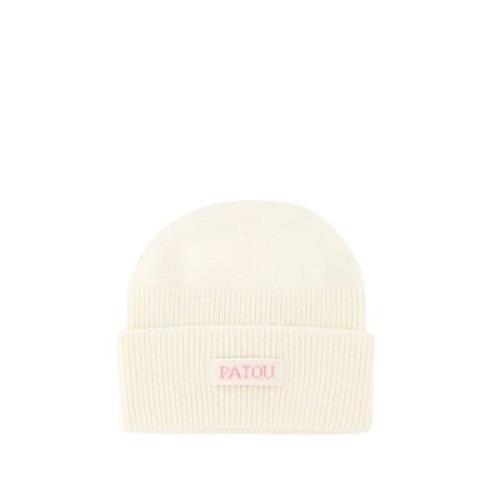 Witte Wol Beanie Kasjmier Patou , White , Dames