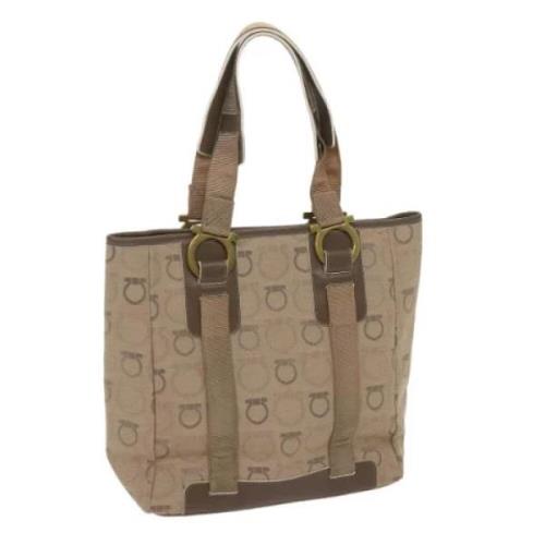 Pre-owned Canvas handbags Salvatore Ferragamo Pre-owned , Beige , Dame...