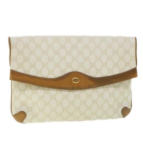 Pre-owned Leather clutches Gucci Vintage , White , Dames