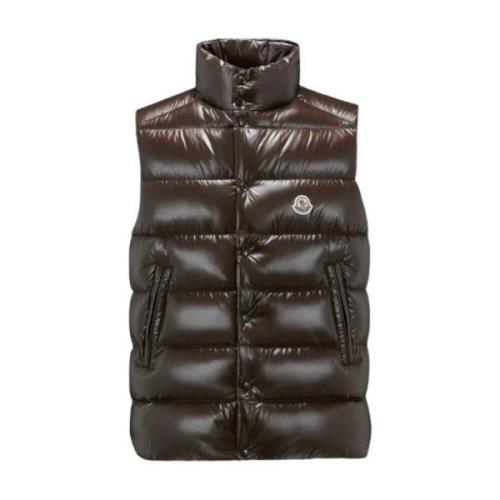 Retro Stijl Bruine Dons Gilet Moncler , Brown , Heren