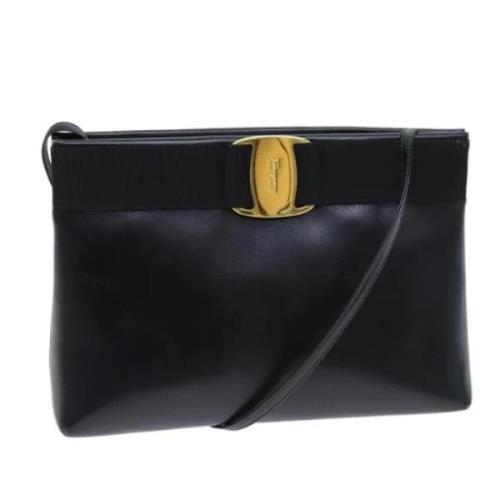 Pre-owned Leather shoulder-bags Salvatore Ferragamo Pre-owned , Black ...