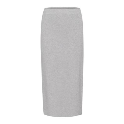 Elastische Taille Rok Grijs Melange Part Two , Gray , Dames