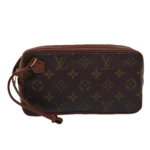 Pre-owned Canvas clutches Louis Vuitton Vintage , Brown , Dames