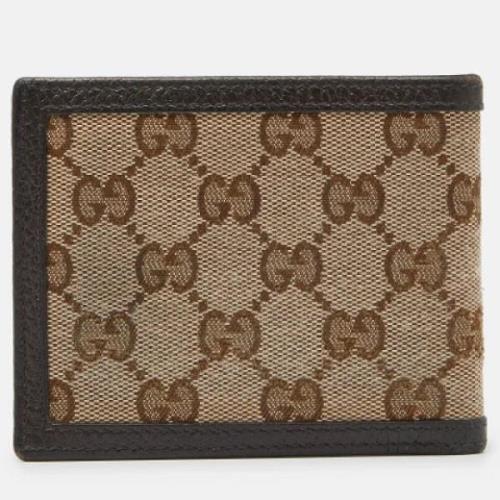 Pre-owned Canvas wallets Gucci Vintage , Beige , Dames