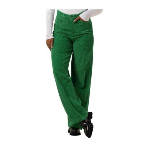 Corduroy Wijde Broek Groen Co'Couture , Green , Dames