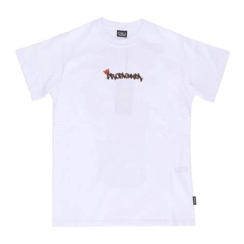 Wit Crew Neck T-shirt Geborduurd Logo Propaganda , White , Heren