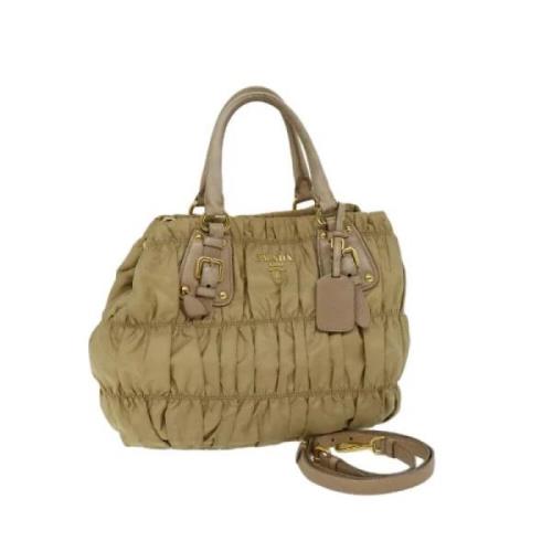 Pre-owned Nylon handbags Prada Vintage , Beige , Dames