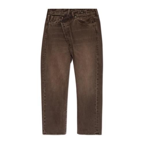 Jeans met logo R13 , Brown , Dames