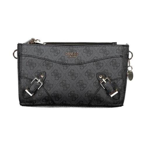 Zwarte Polyethyleen Schoudertas met Logo Guess , Black , Dames