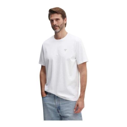 Katoenen Patch Logo T-shirt Guess , White , Heren