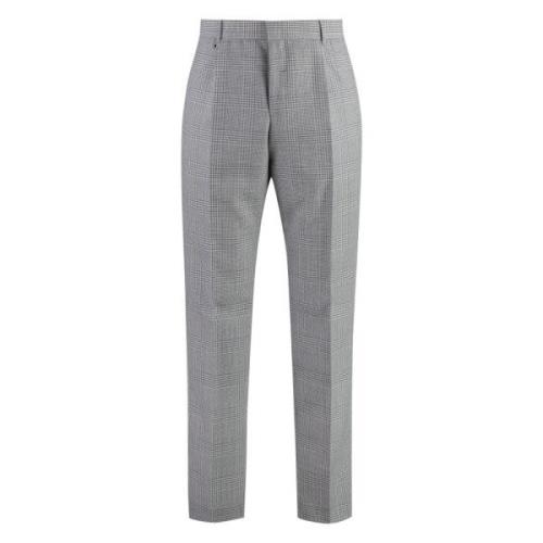 Houndstooth Wool Trousers Hugo Boss , White , Heren