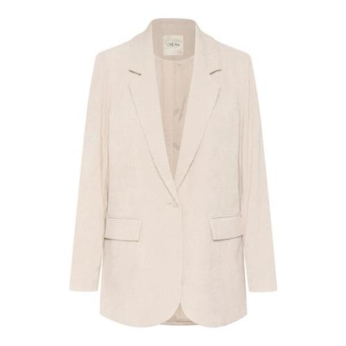 Lange Mouw Blazer Ancient Scroll Cream , Beige , Dames