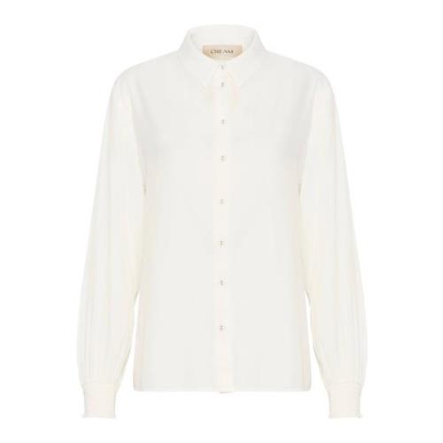 Snow White Lange Mouw Blouse Cream , White , Dames