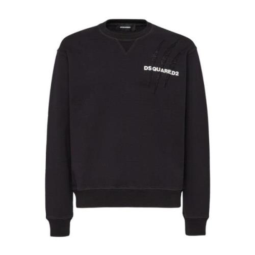 Zwarte Sweatshirt Aw24 Herenmode Dsquared2 , Black , Heren