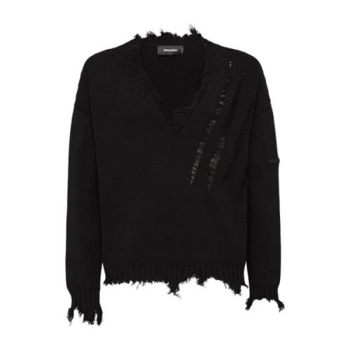 Zwarte Sweatshirt Aw24 Herenmode Dsquared2 , Black , Heren