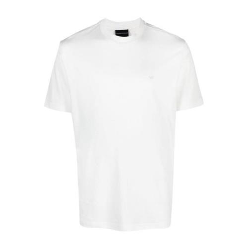 Logo-Print Crew-Neck T-Shirt - Wit Emporio Armani , White , Heren