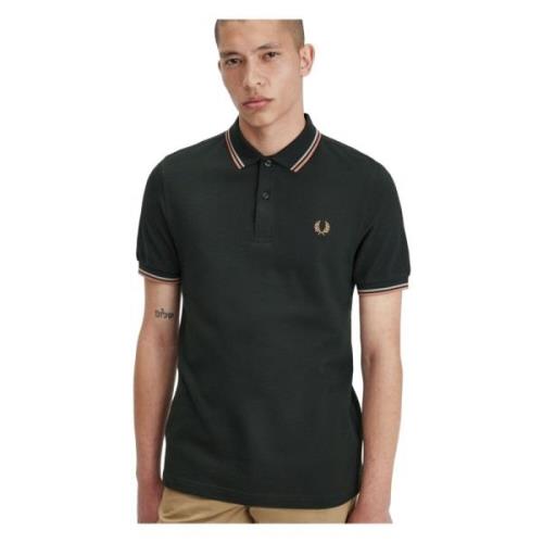 Groene Twin Tipped Polo Shirt Fred Perry , Green , Heren