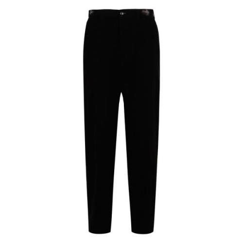 Fluwelen Broek met Riemlussen Giorgio Armani , Black , Heren