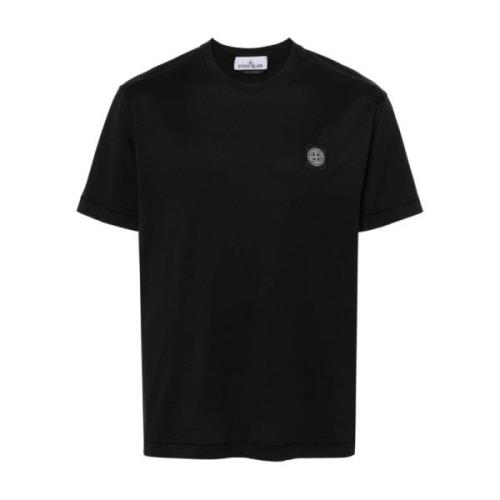 Zwarte T-shirts & Polos voor mannen Stone Island , Black , Heren