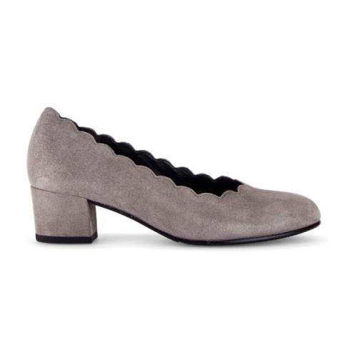 Taupe Leren Golven Pumps Gabor , Beige , Dames