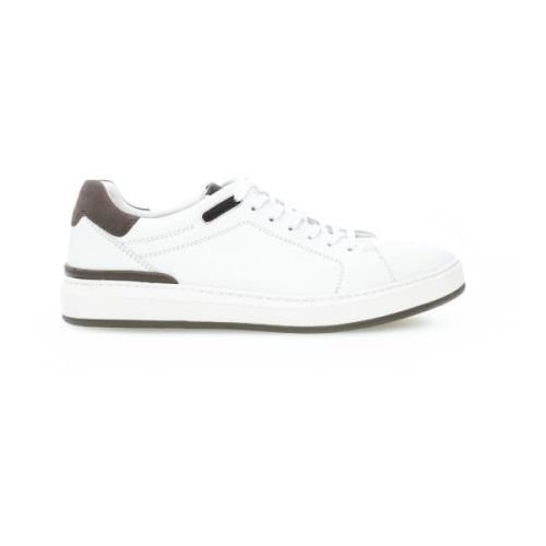 Witte Leren Moderne Comfortabele Sneakers Gabor , White , Dames