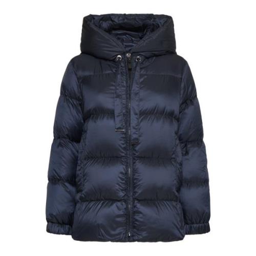 Midnight Blue Quilted Down Jacket Max Mara , Blue , Dames