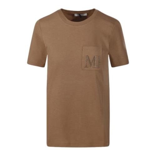 Madera T-shirt Kameel Katoen Ronde Hals Max Mara , Beige , Dames