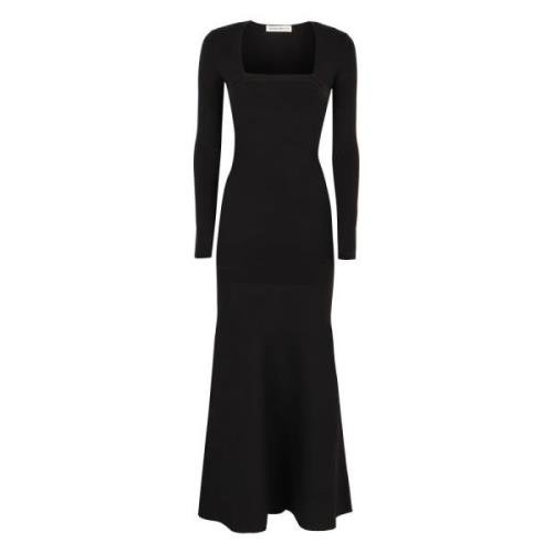 Wijd Uitlopende Zoom Gebreide Lange Jurk Nina Ricci , Black , Dames