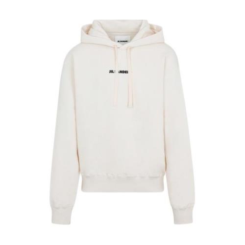 Neutrale Logo Hoodie Sweatshirt Jil Sander , White , Heren