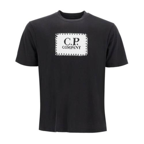 T-shirt met logo print C.p. Company , Black , Heren