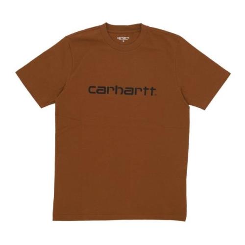 Script Tee Diep H Bruin/Zwart Carhartt Wip , Brown , Heren