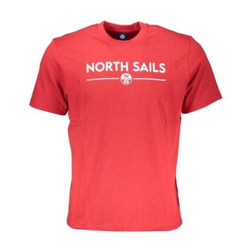 Katoenen Crew Neck T-Shirt North Sails , Red , Heren