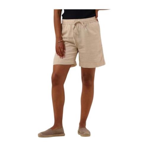 Linnen Shorts voor Zomerse Dagen Neo Noir , Beige , Dames