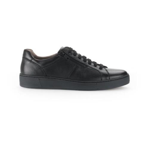 Zwarte Leren Derby Sneaker Gabor , Black , Dames