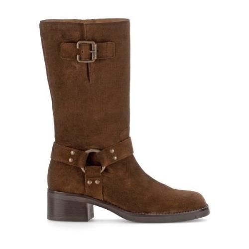 Cognac Suede Mid Boots Gabor , Brown , Dames