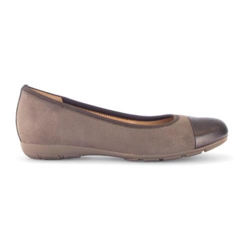 Taupe Ballerina van fluweel/leer Gabor , Beige , Dames