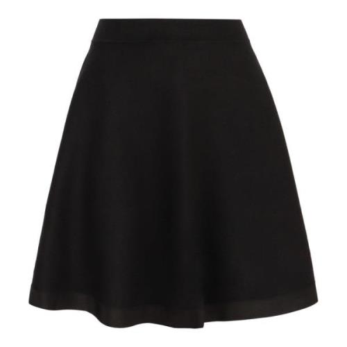 Wollen Mix Elastische Taille Volle Rok Nina Ricci , Black , Dames