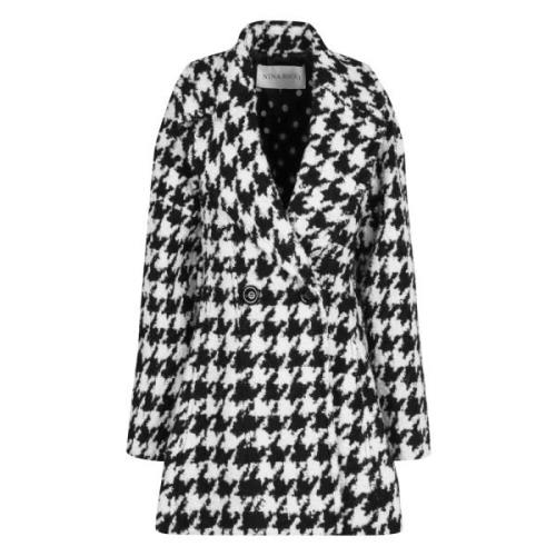 Houndstooth Double-Breasted Jas Nina Ricci , White , Dames