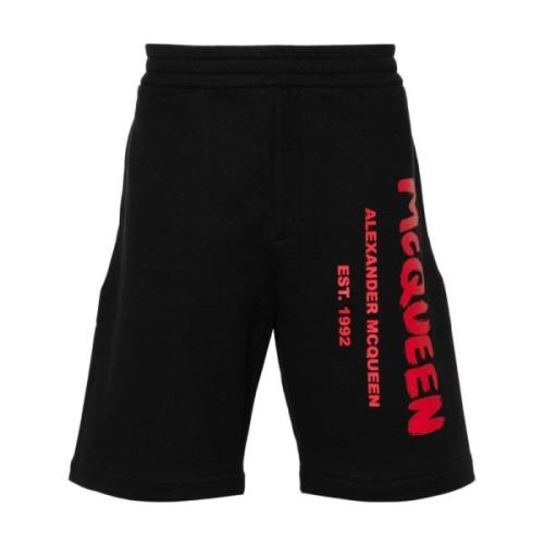 Zwarte Shorts voor Mannen Aw24 Alexander McQueen , Black , Heren