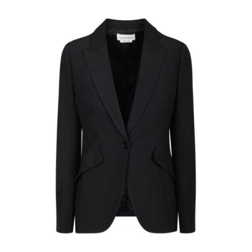 Zwarte single-breasted blazer Alexander McQueen , Black , Dames