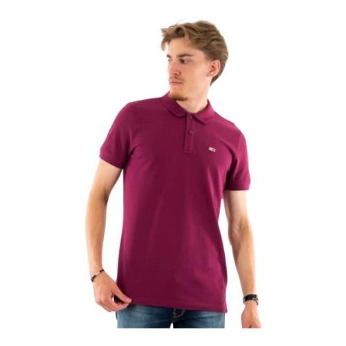 Geborduurd logo poloshirt - Violets Tommy Jeans , Purple , Heren